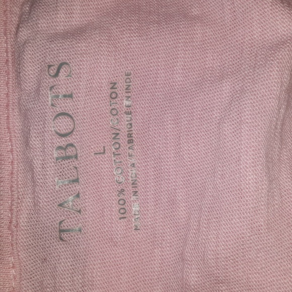 Talbots Women's Boho Pink Lace / Crochet Sleeve Top, sz L - Picture 6 of 7